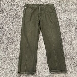 Veno‎ Clothing Men's Straight Fit Twill Denim Jeans Size 36x32 Olive